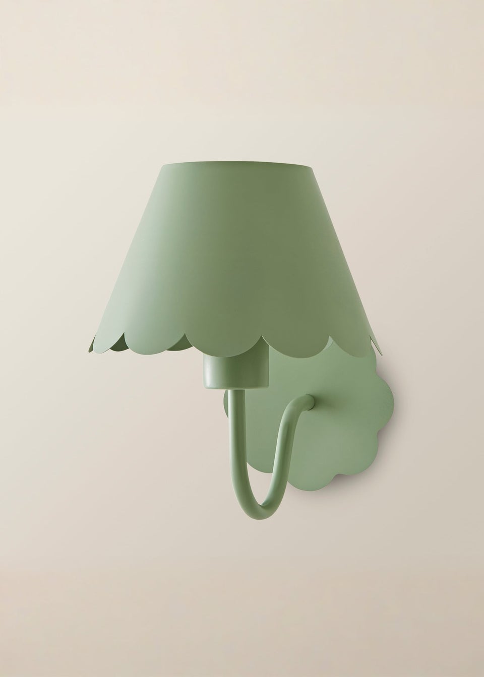 ValueLights Hattie Pair of Green Scallop Rechargeable Wall Lights