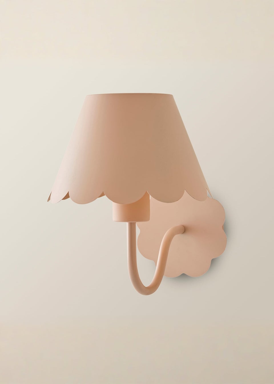 ValueLights Hattie Pair of Pink Scallop Rechargeable Wall Lights