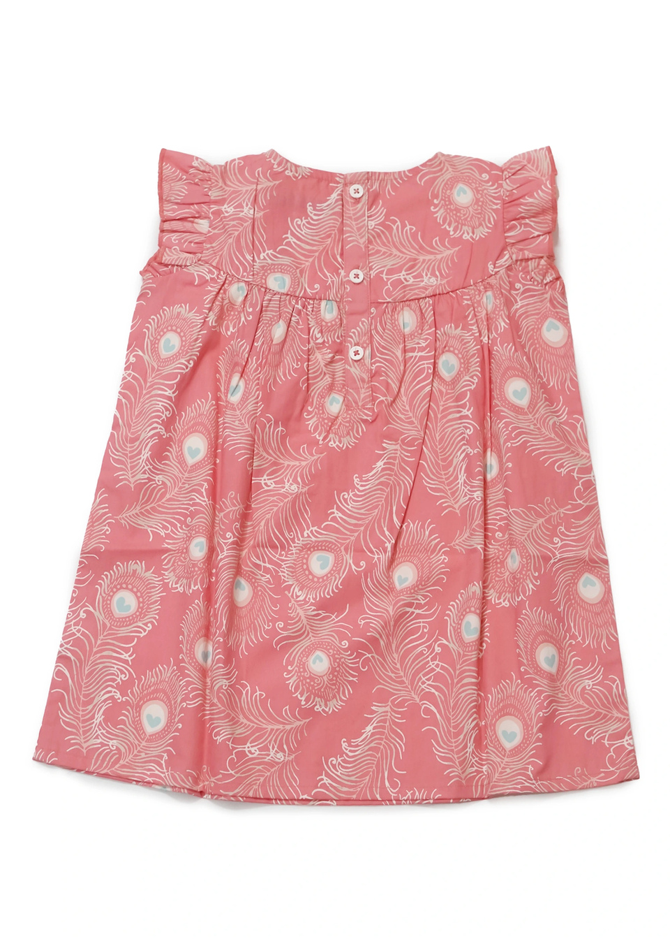 Lucy & Sam Pink Peacock Woven Dress (9 Months to 6 Years)