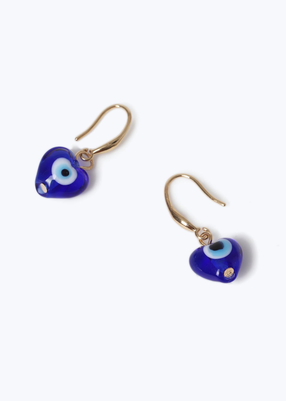 Muse Blue Evil Eye Heart Drop Earrings