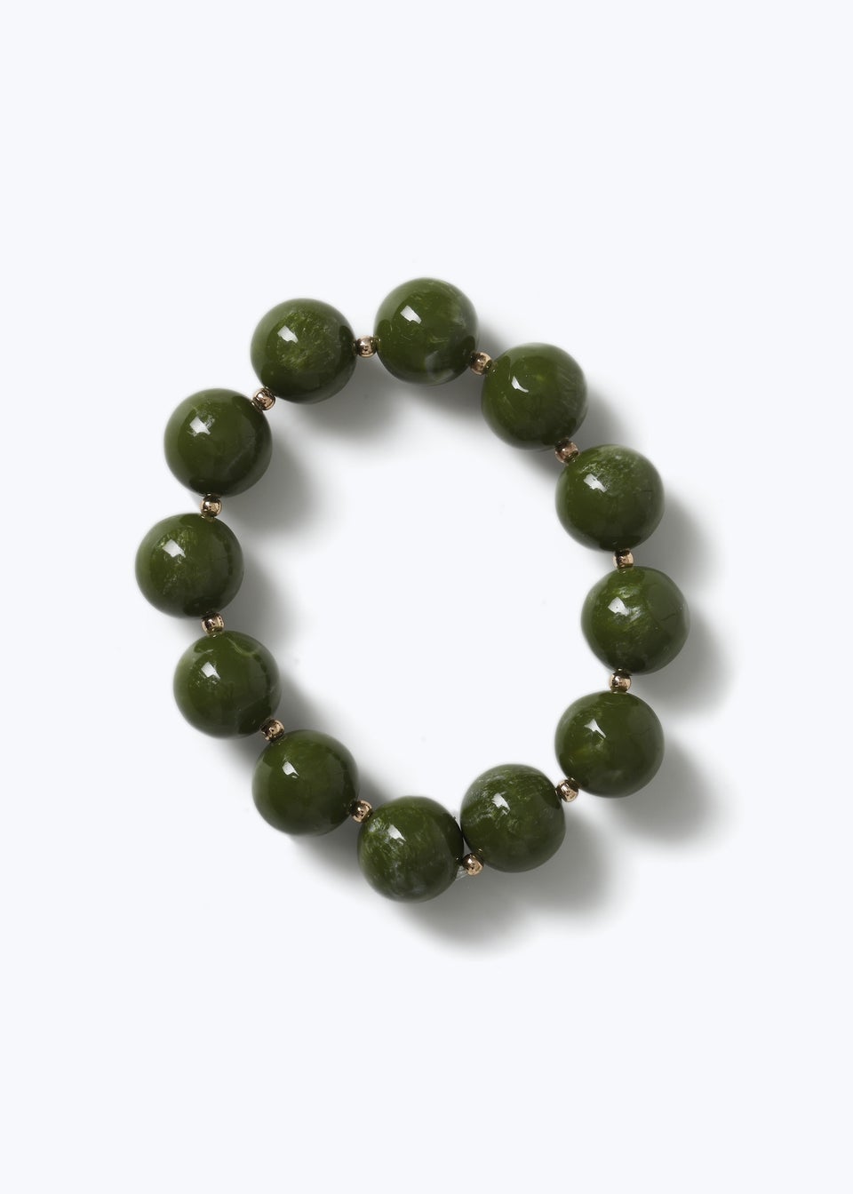 Muse Green Bead Stretch Bracelet