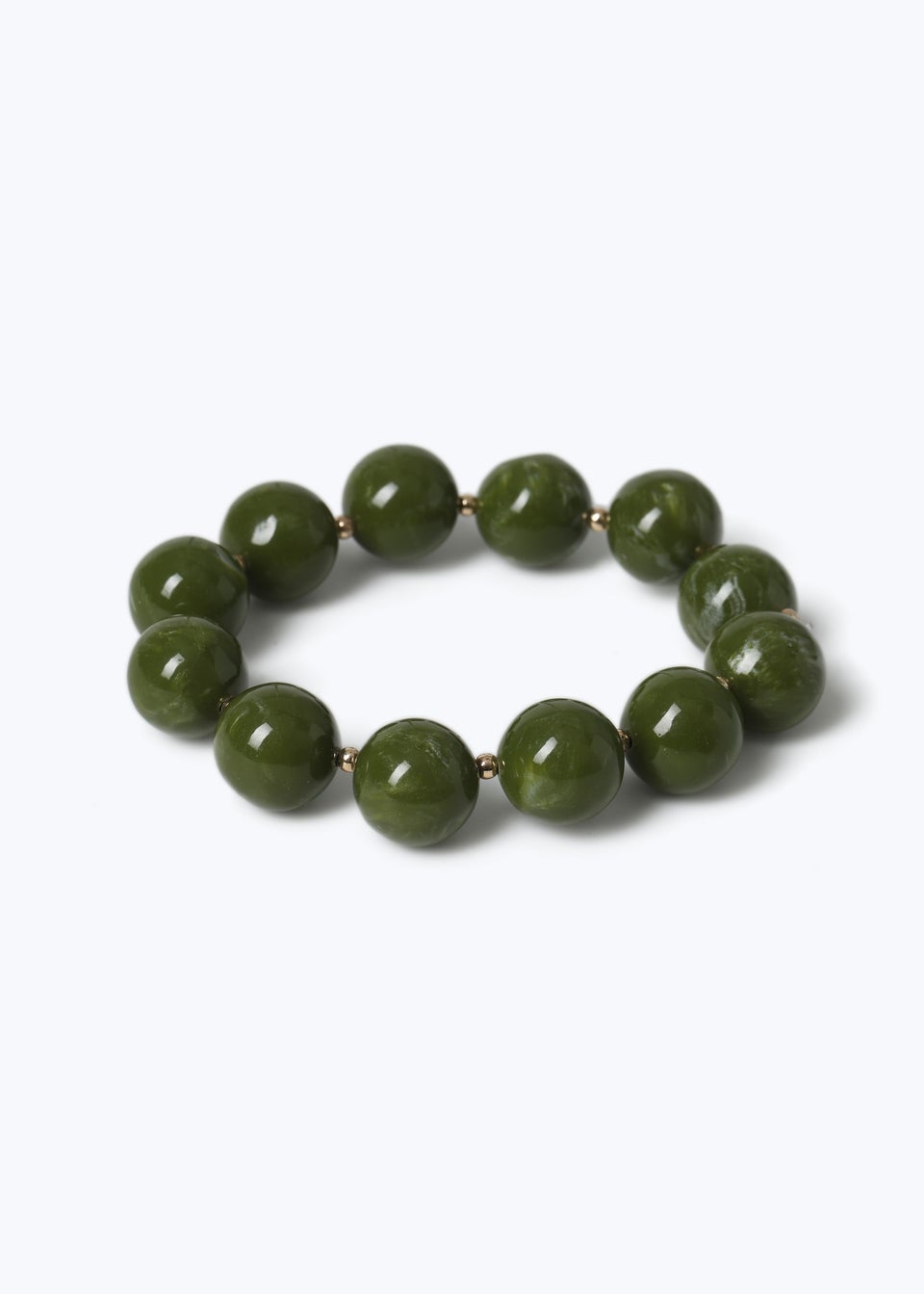 Muse Green Bead Stretch Bracelet