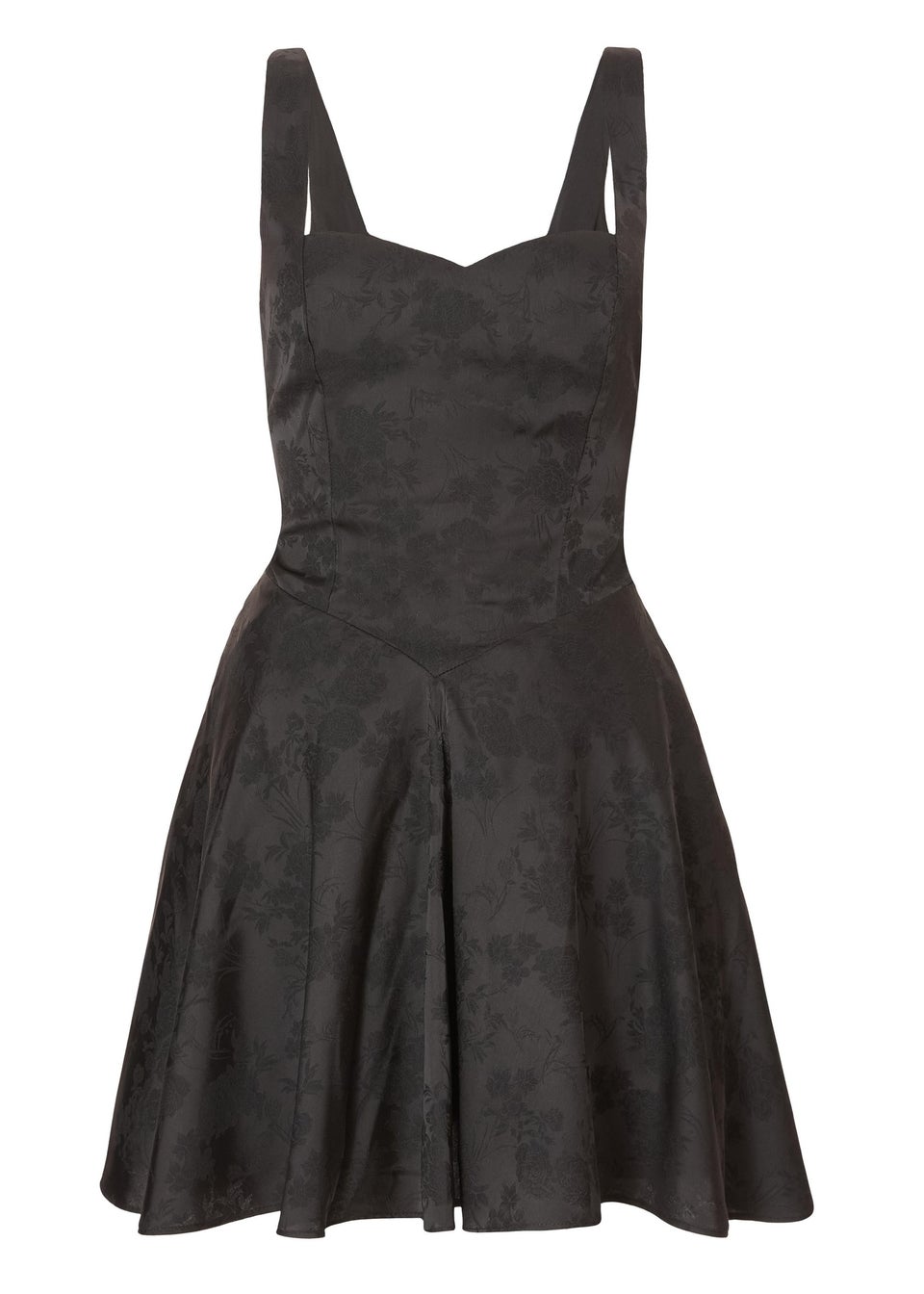 Quiz Black Satin Jacquard Mini Dress