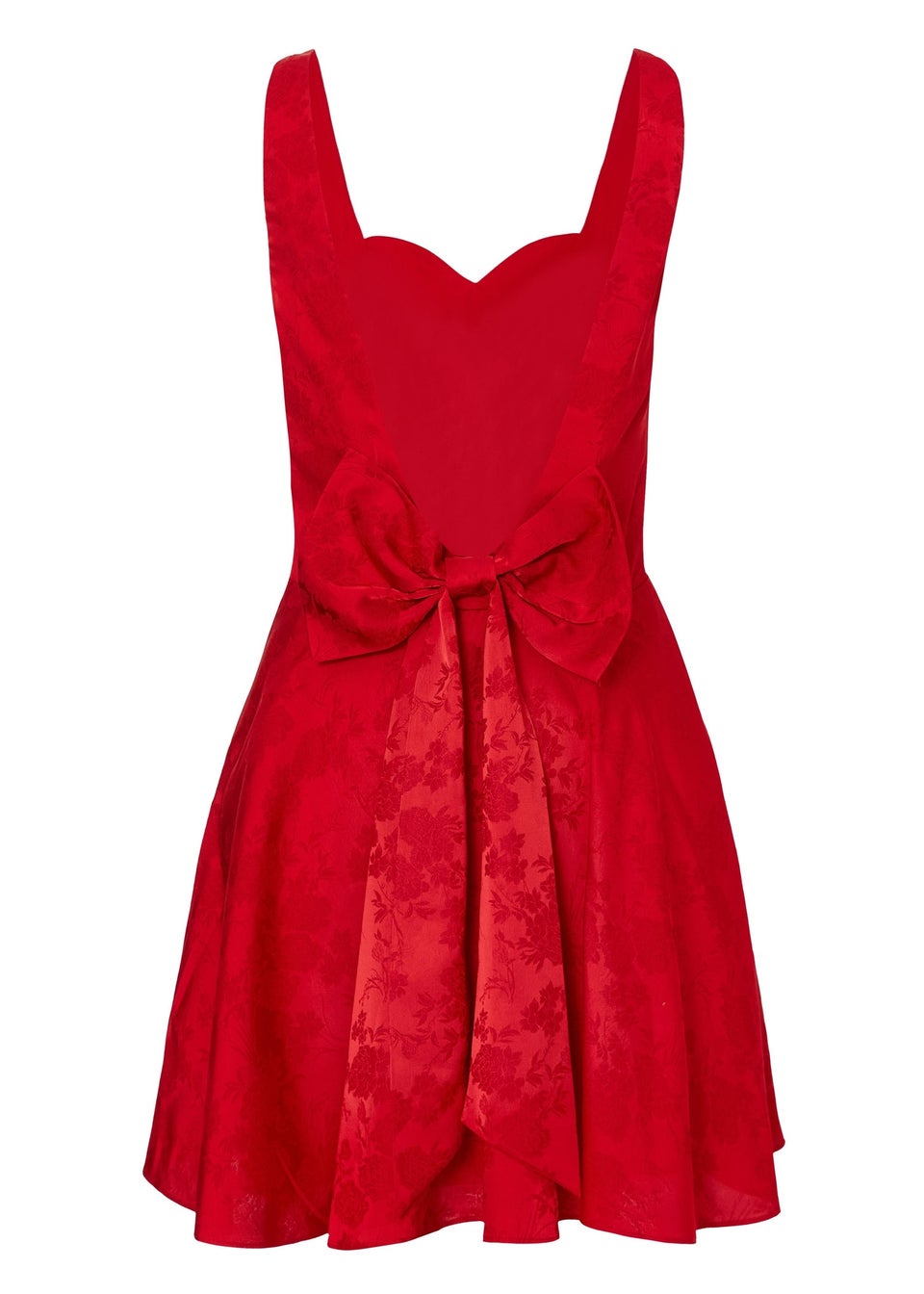 Quiz Red Satin Jacquard Mini Dress