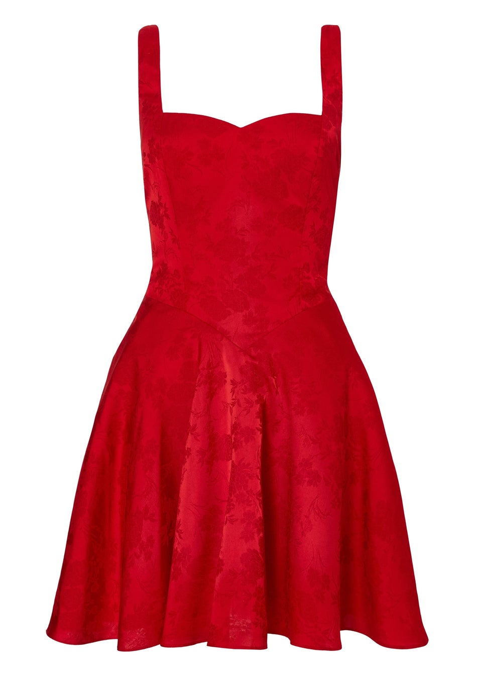 Quiz Red Satin Jacquard Mini Dress