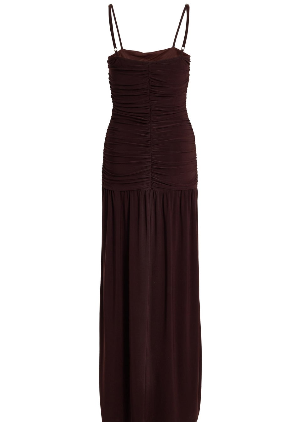 Quiz Brown Drop Waist Maxi Dress