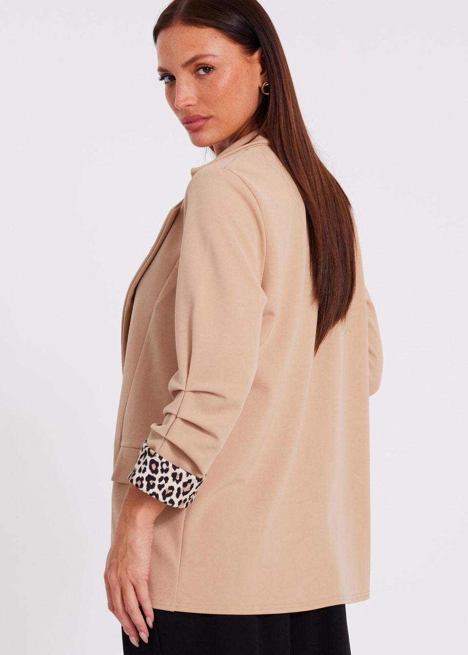 Quiz Stone Printed Cuff Blazer