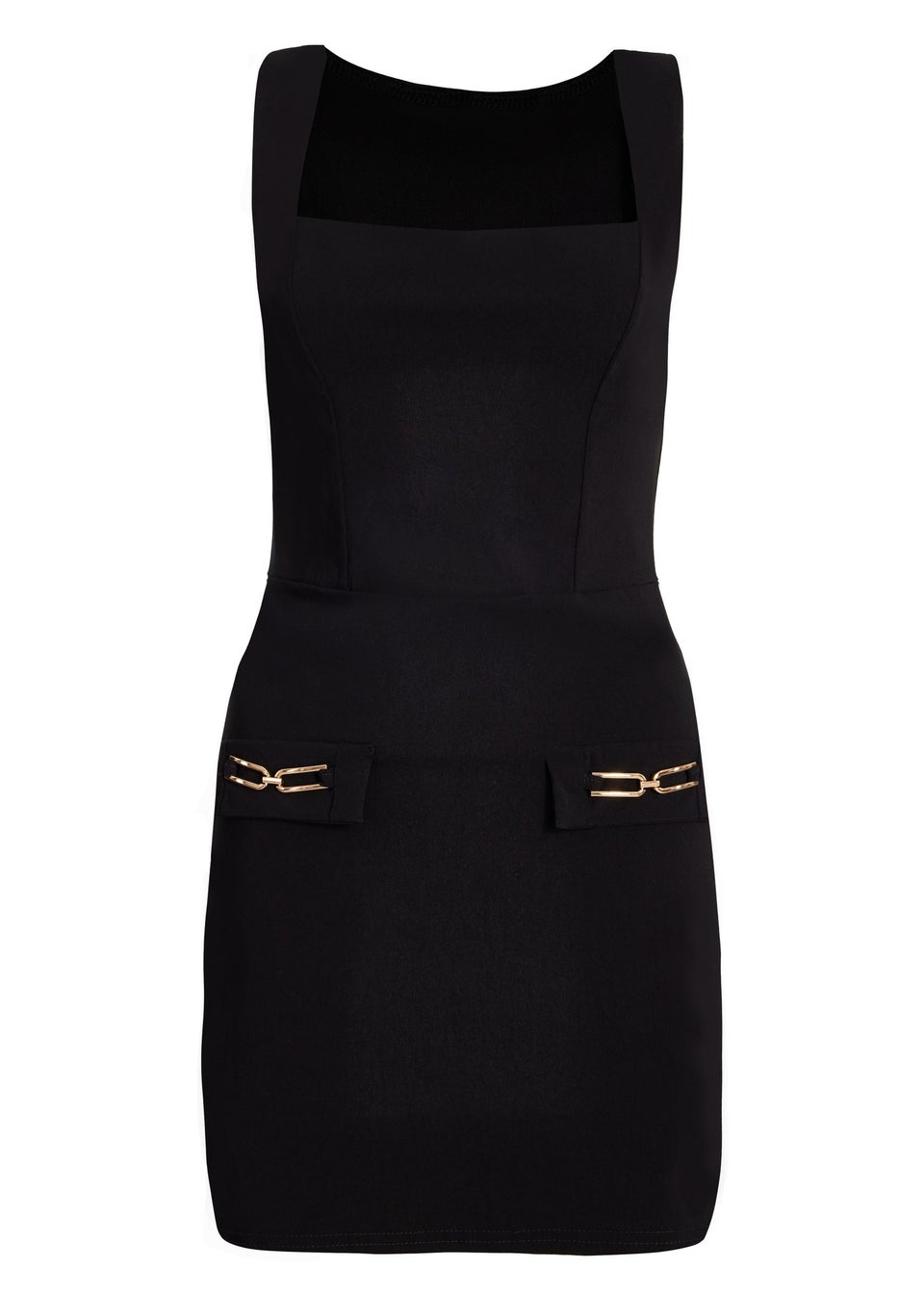 Quiz Black Pocket Detail Mini Dress