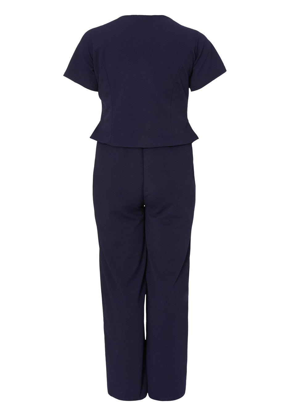 Quiz Navy Curve Button Detail Jumpsuit