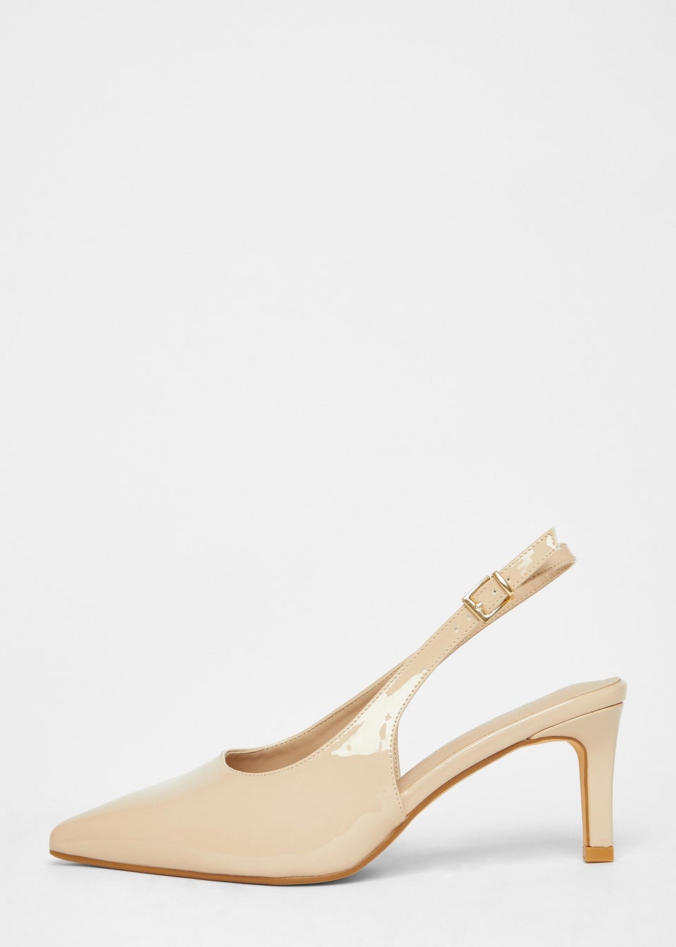 Quiz Natural Wide Fit Slingback Court Heels
