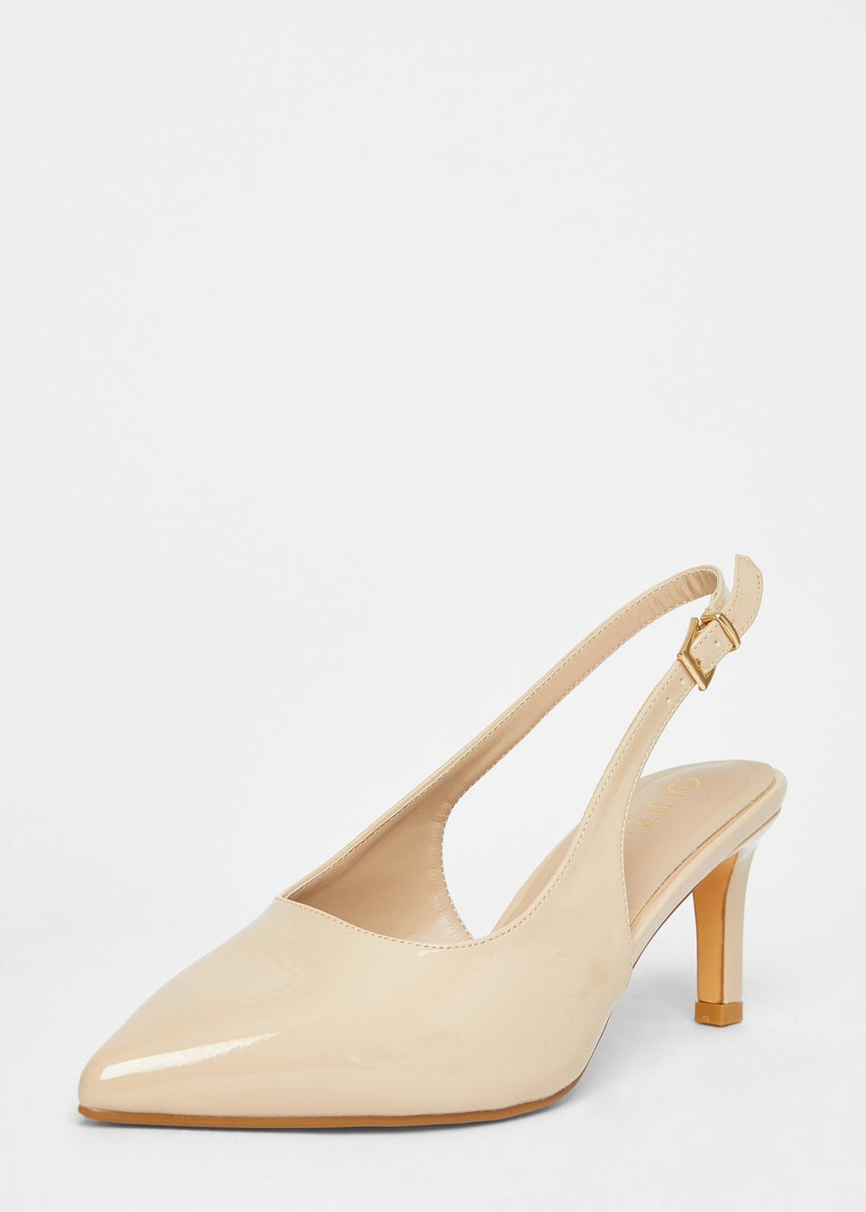 Quiz Natural Wide Fit Slingback Court Heels