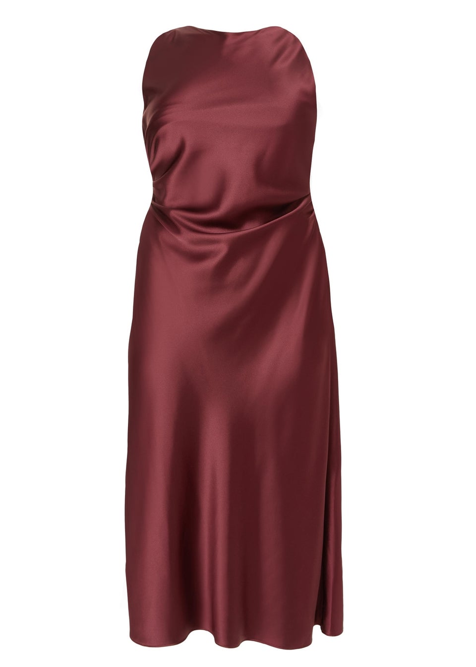 Quiz Red Curve Satin Midaxi Dress