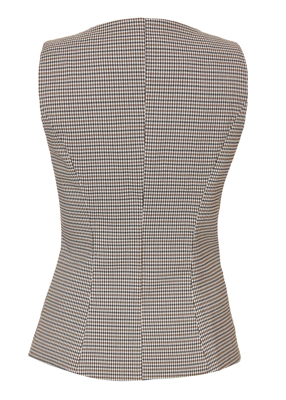 Quiz Brown Checked Waistcoat