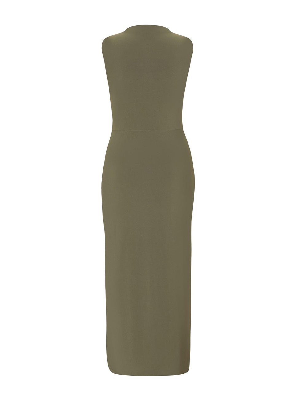 Quiz Khaki Ruched Bodycon Midaxi Dress