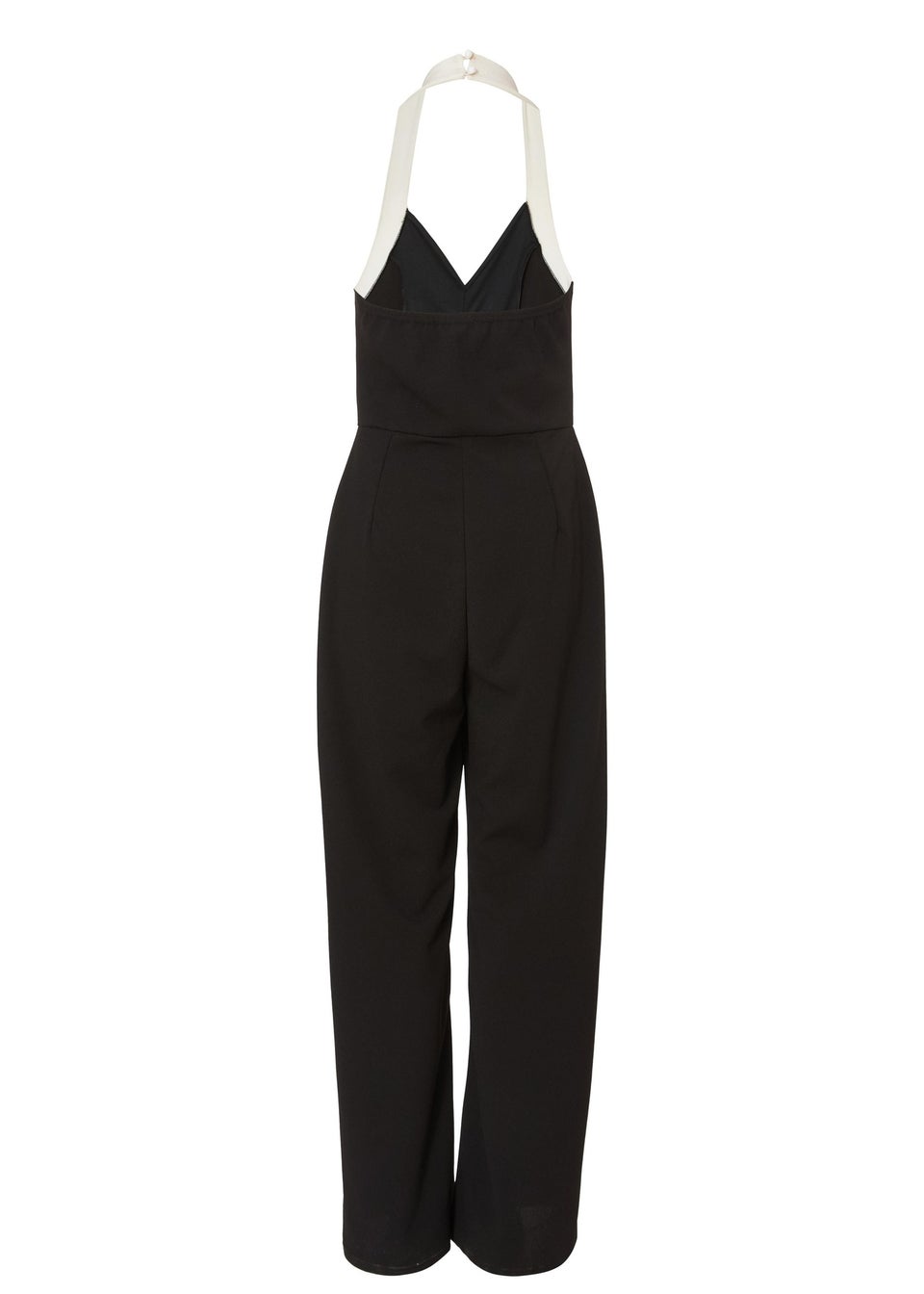 Quiz Black Monochrome Halter Neck Jumpsuit