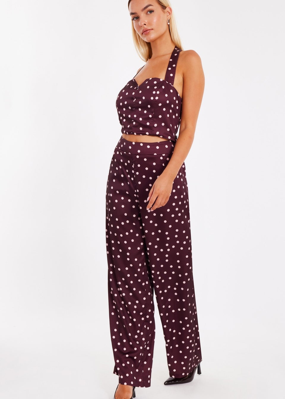 Quiz Red Polka Dot Crop Top