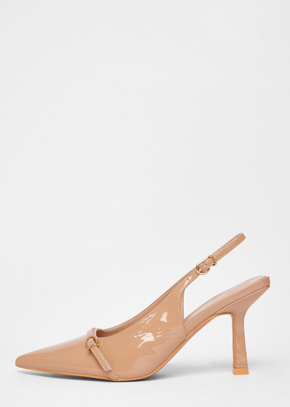 Quiz Natural Wide Fit Slingback Court Heels