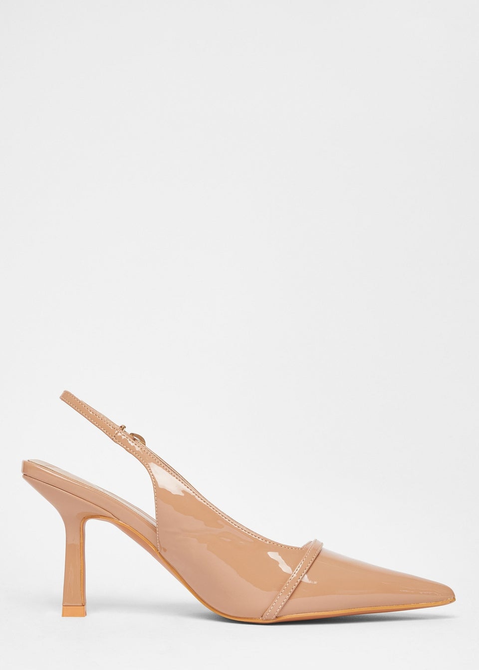 Quiz Natural Wide Fit Slingback Court Heels