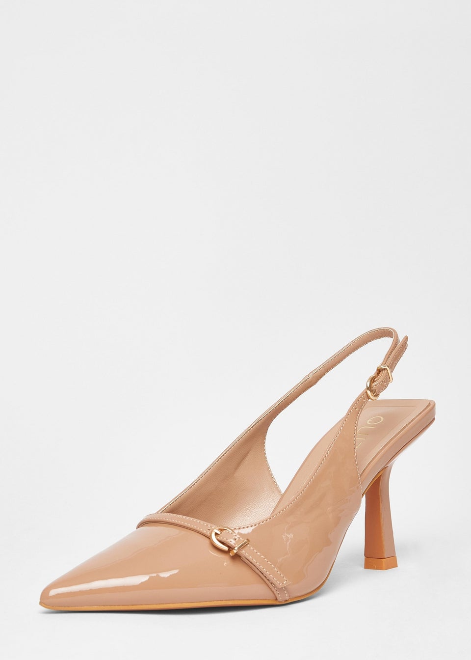 Quiz Natural Wide Fit Slingback Court Heels