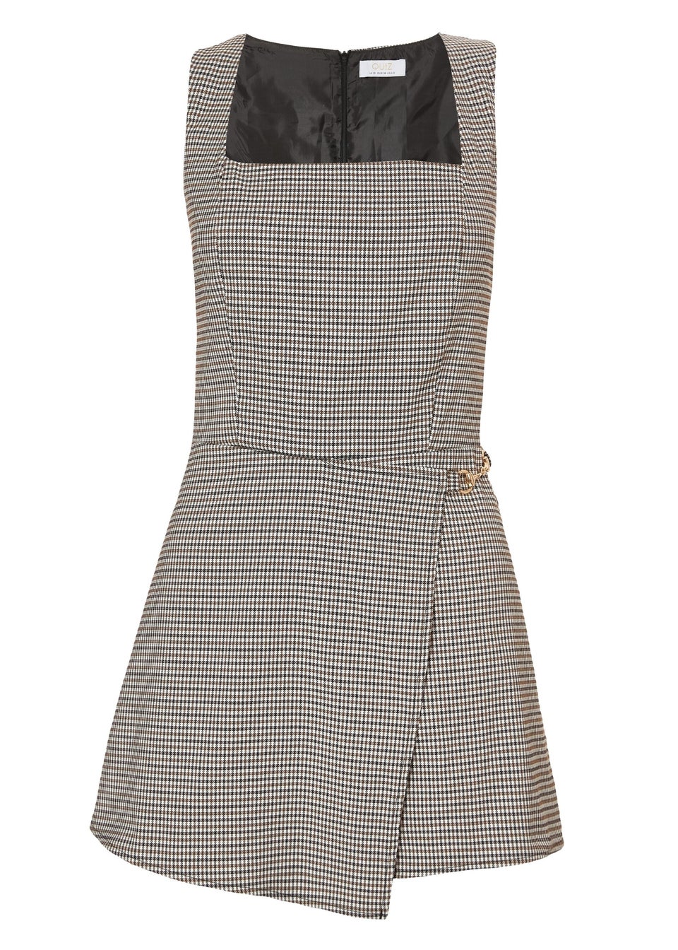 Quiz Brown Checked Playsuit