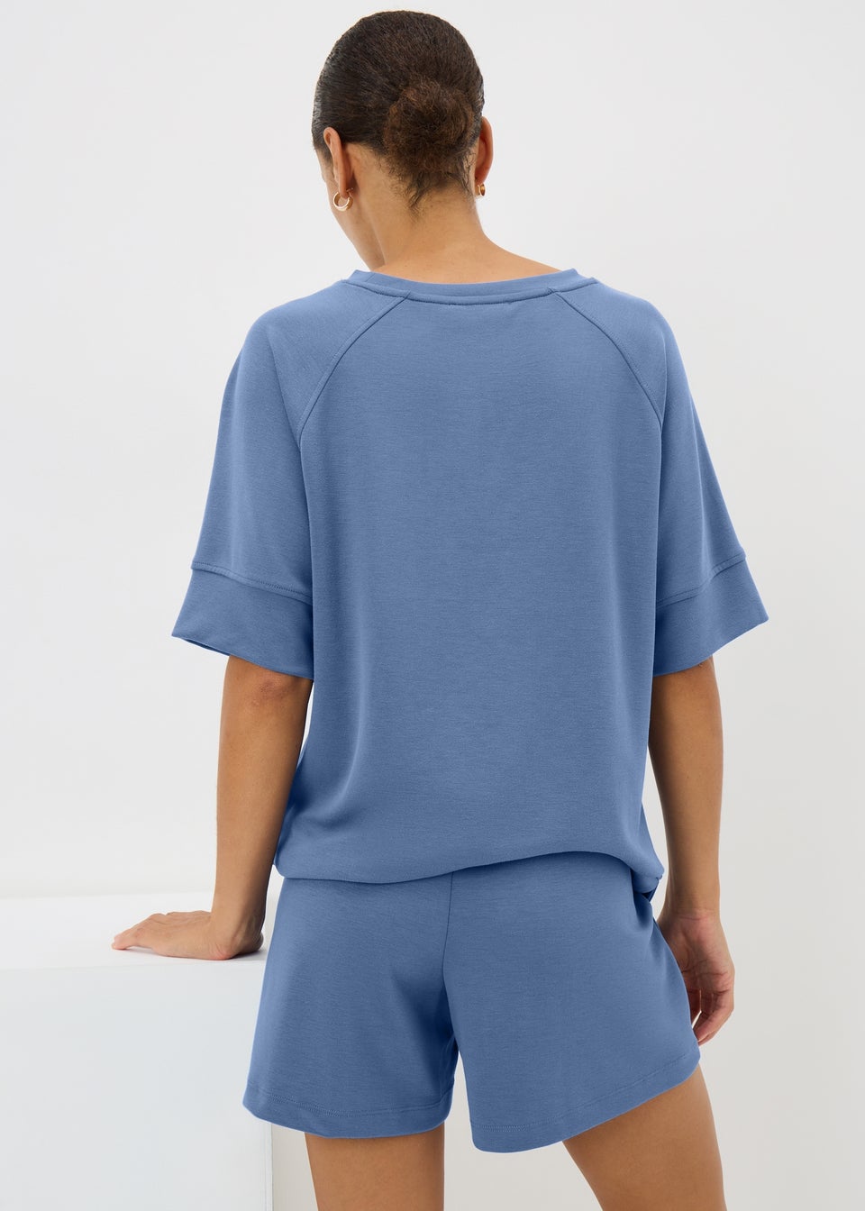 Blue Soft Touch Co Ord Shorts
