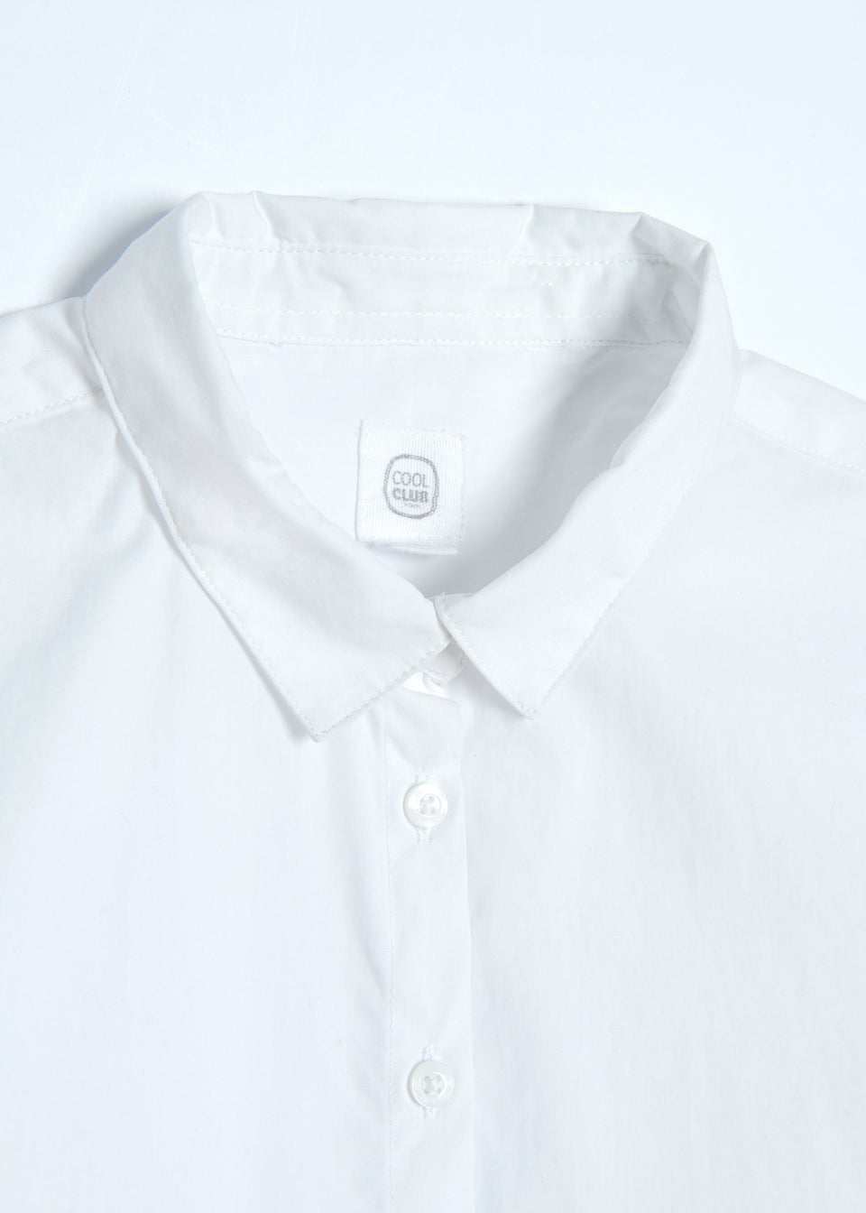 Cool Club White Long Sleeve Button-Up Shirt with Collar (4-7 yrs)