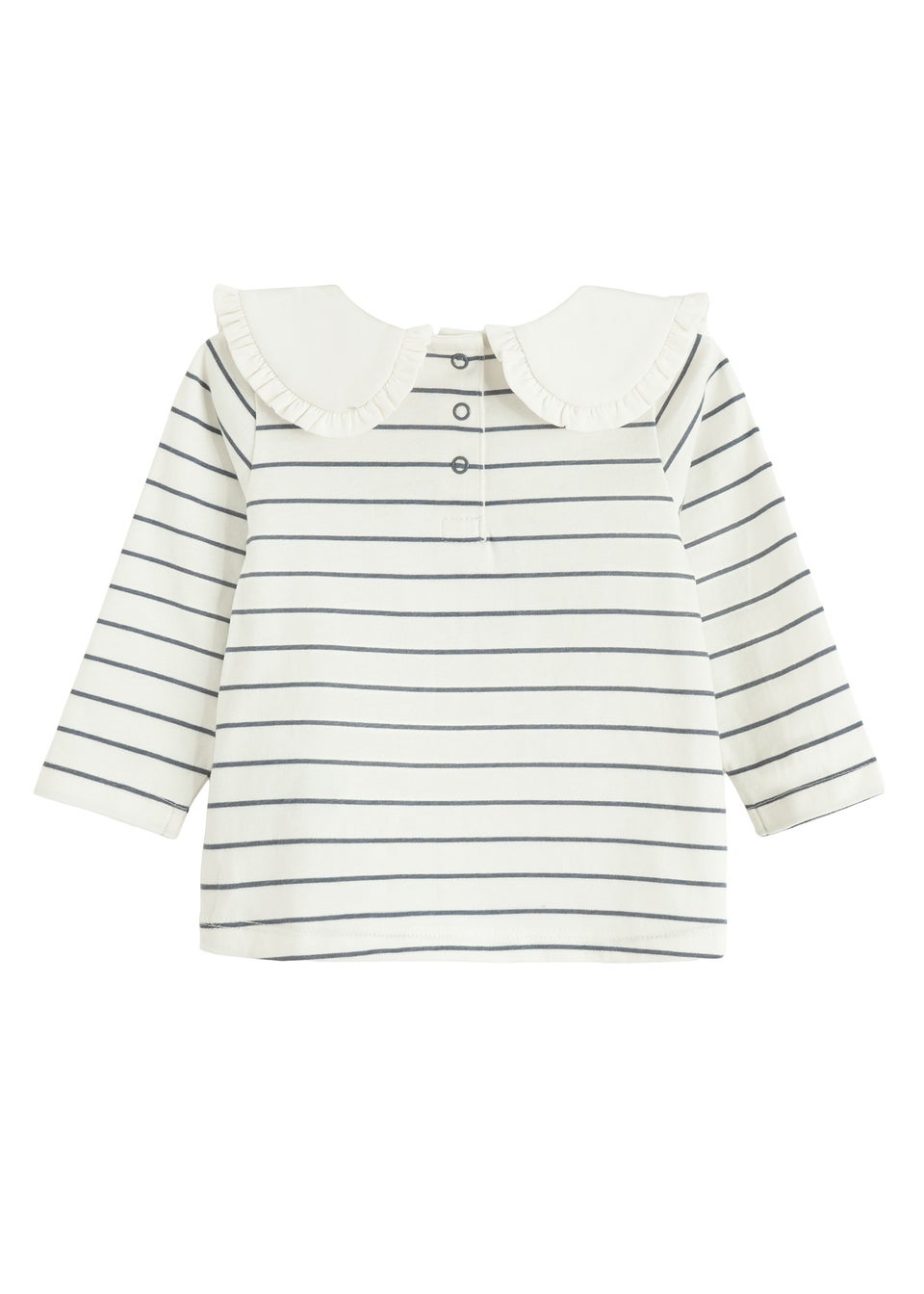 Cool Club White Long Sleeve Printed Over-Sized Collar Top (3-24 mnths)