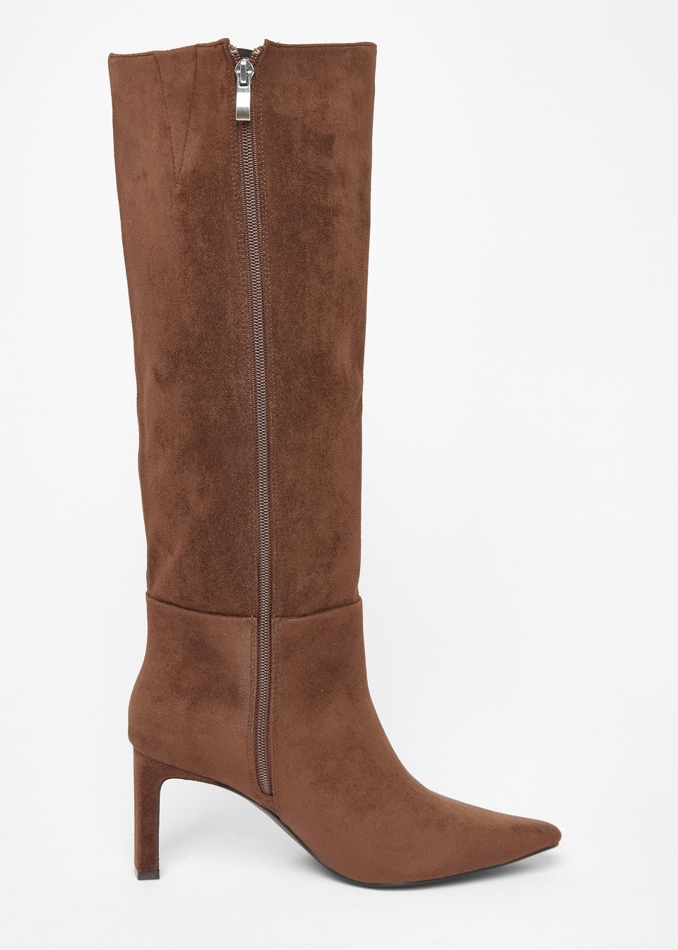 Quiz Brown Faux Suede Heeled Boots