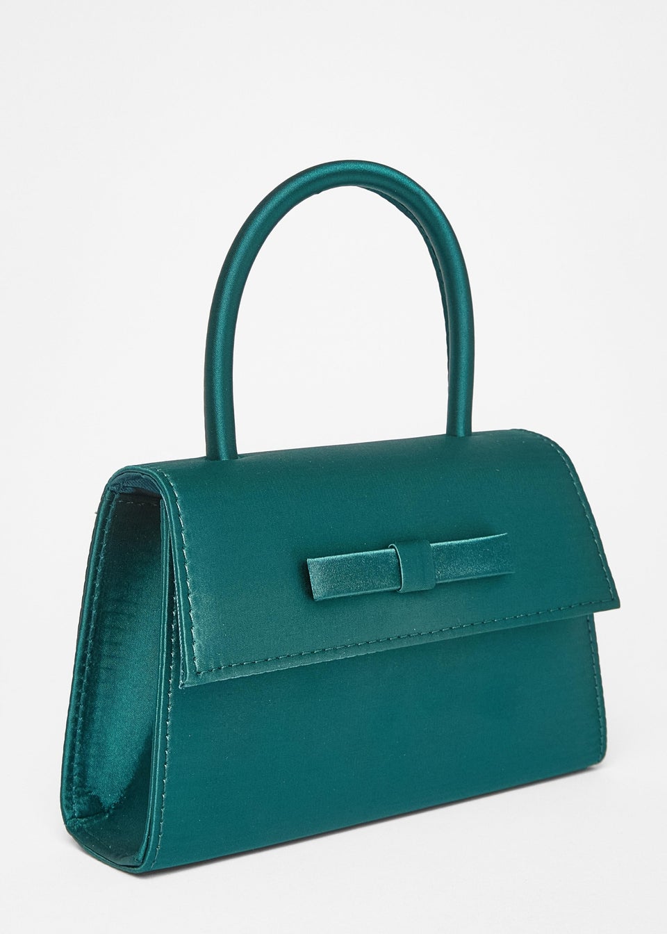Quiz Green Bow Trim Top Handle Bag