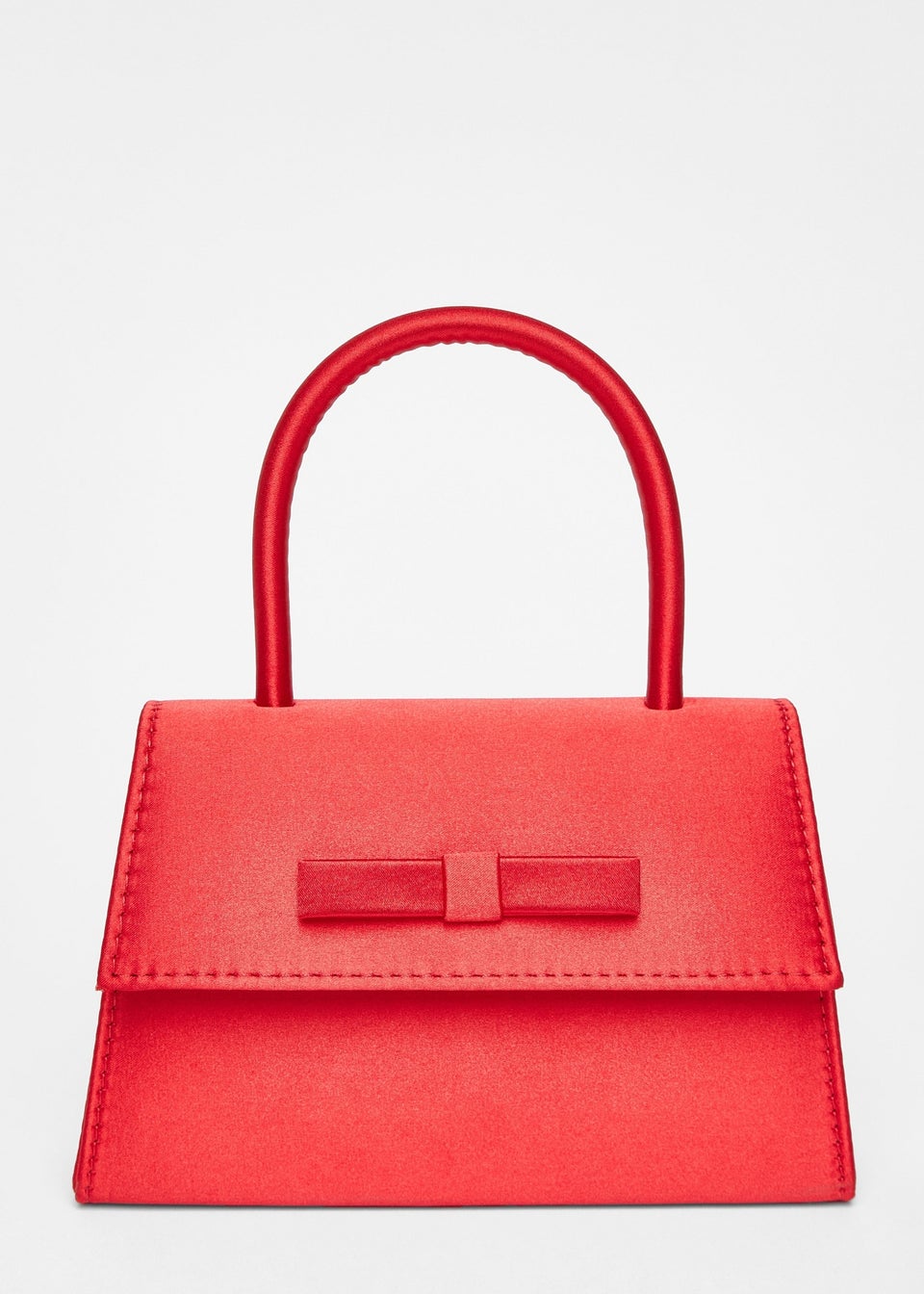 Quiz Red Bow Trim Top Handle Bag