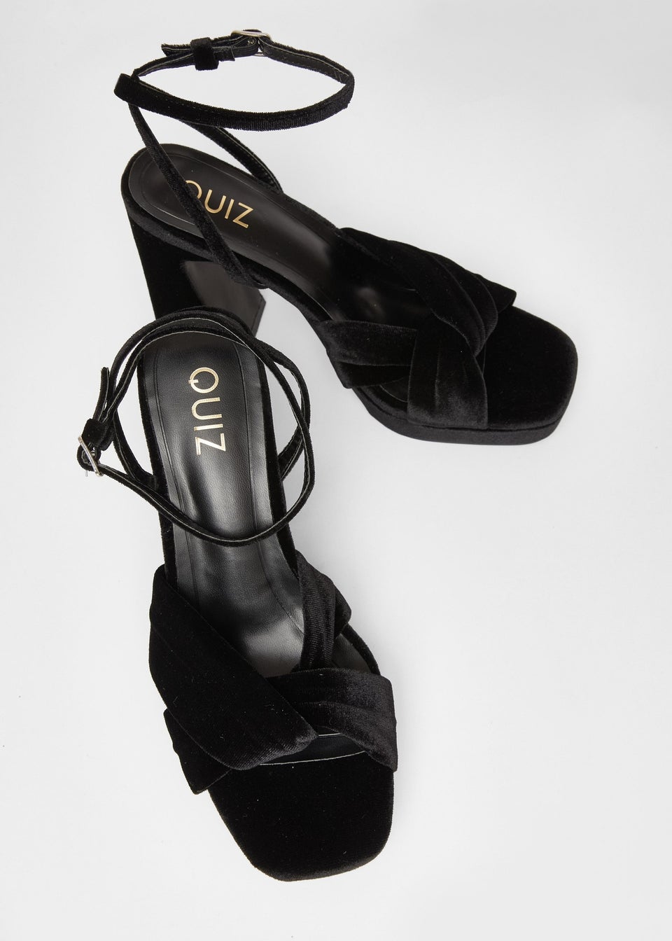 Quiz Black Bow Platform Heels