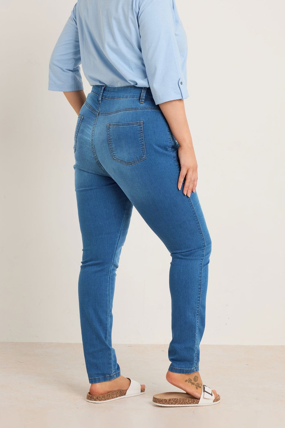 Evans Curve Midwash High Waisted Skinny Jeans