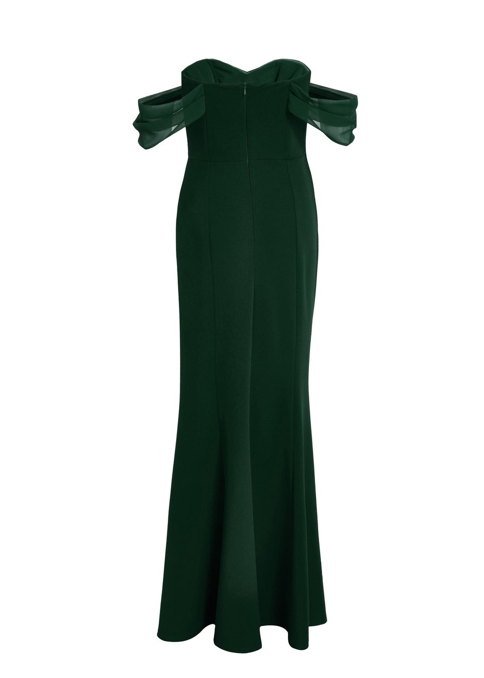 Quiz Green Chiffon Bardot Maxi Dress