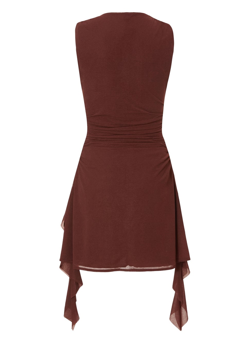 Quiz Brown Frill Mini Dress