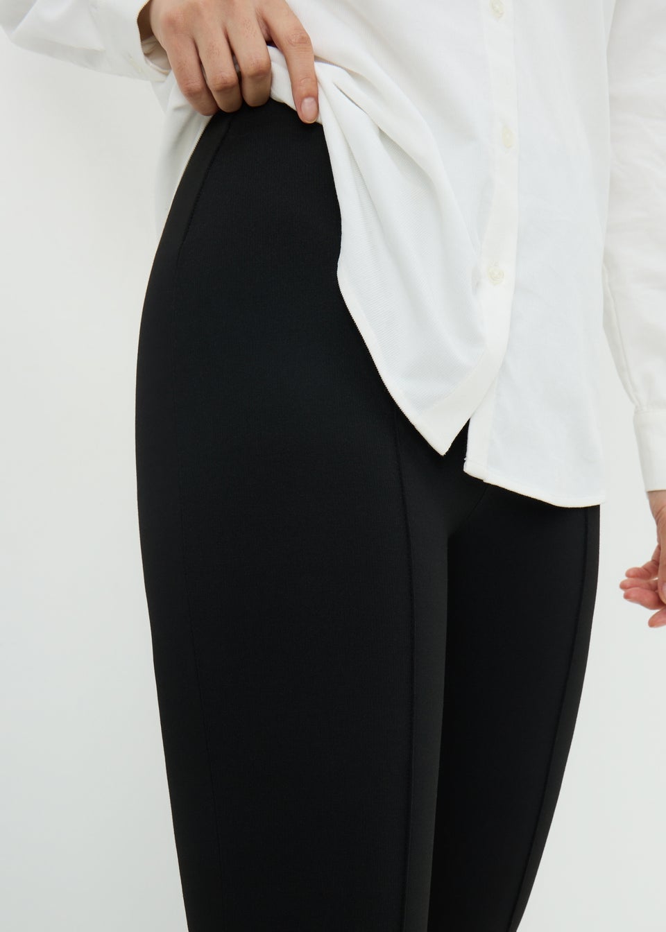 Black Front Seam Flare Leggings