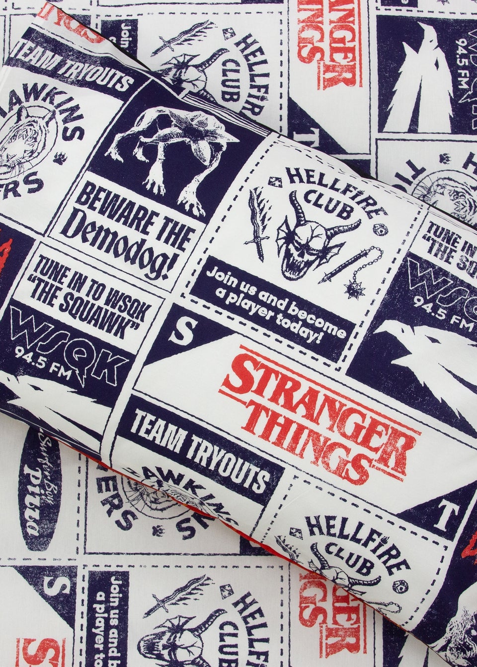 Stranger Things Flames Black Polycotton Duvet Cover