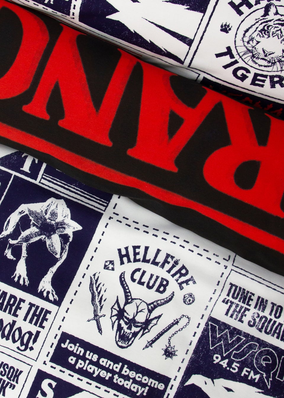 Stranger Things Flames Black Polycotton Duvet Cover