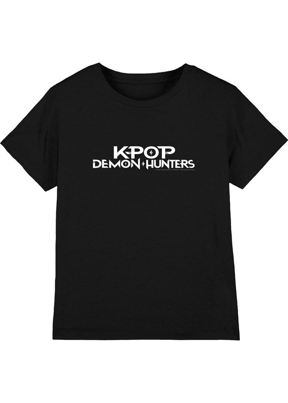 K-Pop Demon Hunters Kids Black/White Logo T-Shirt (3-13yrs)