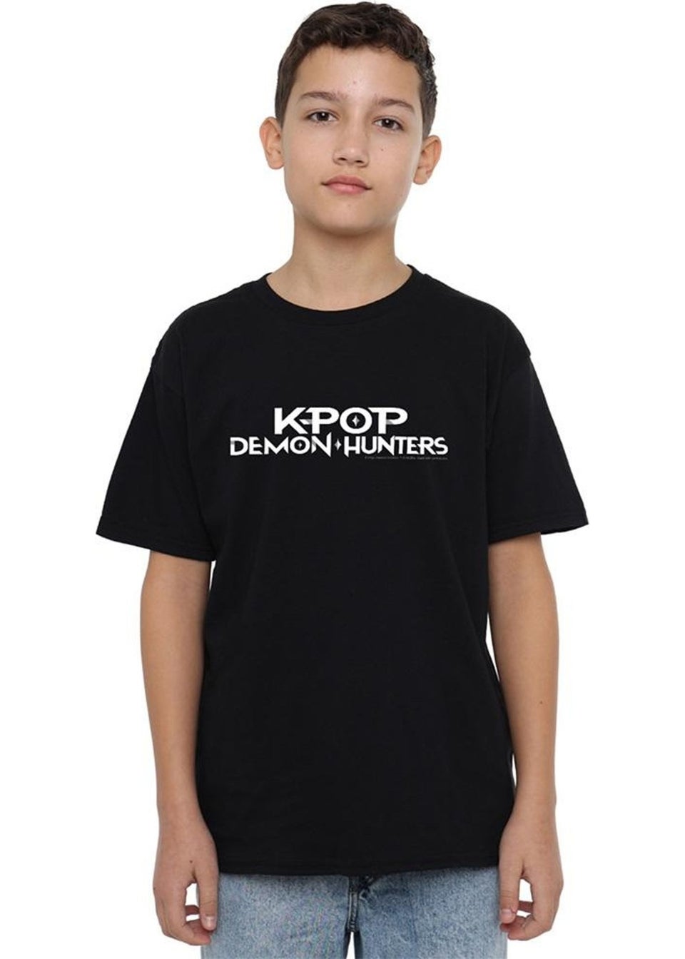K-Pop Demon Hunters Kids Black/White Logo T-Shirt (3-13yrs)