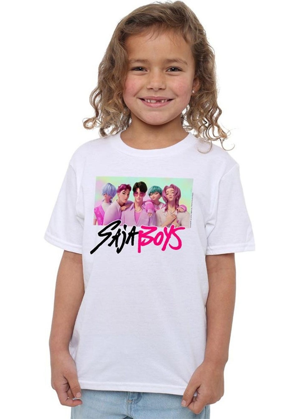 K-Pop Demon Hunters Kids White Saja Boys Photo Frame T-Shirt (3-13yrs)