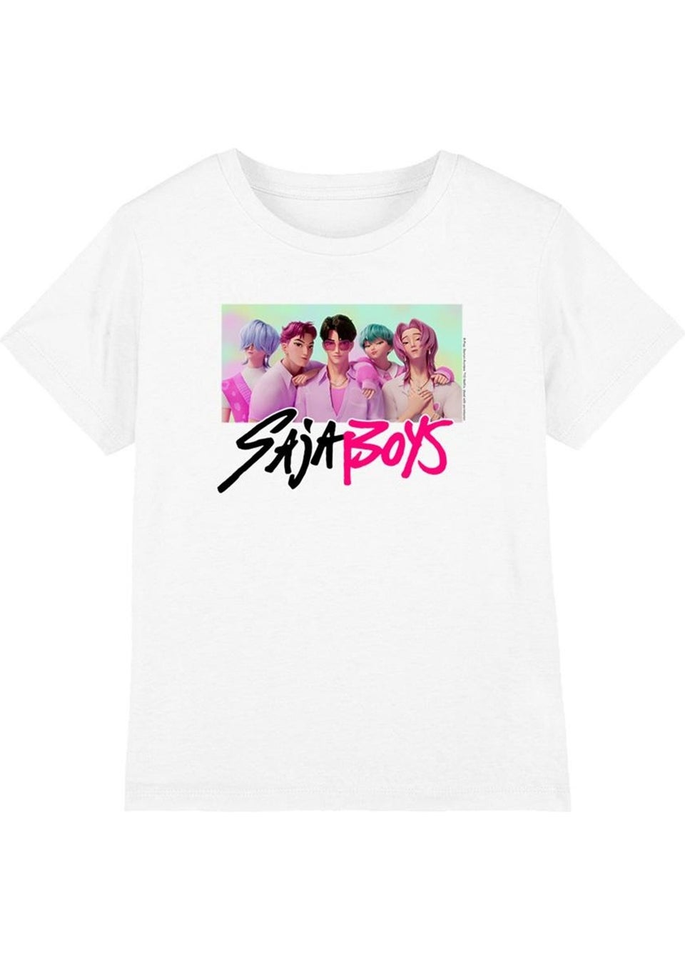 K-Pop Demon Hunters Kids White Saja Boys Photo Frame T-Shirt (3-13yrs)
