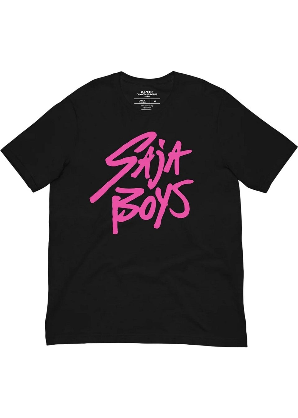 K-Pop Demon Hunters Kids Black Saja Boys Logo T-Shirt (3-13yrs)