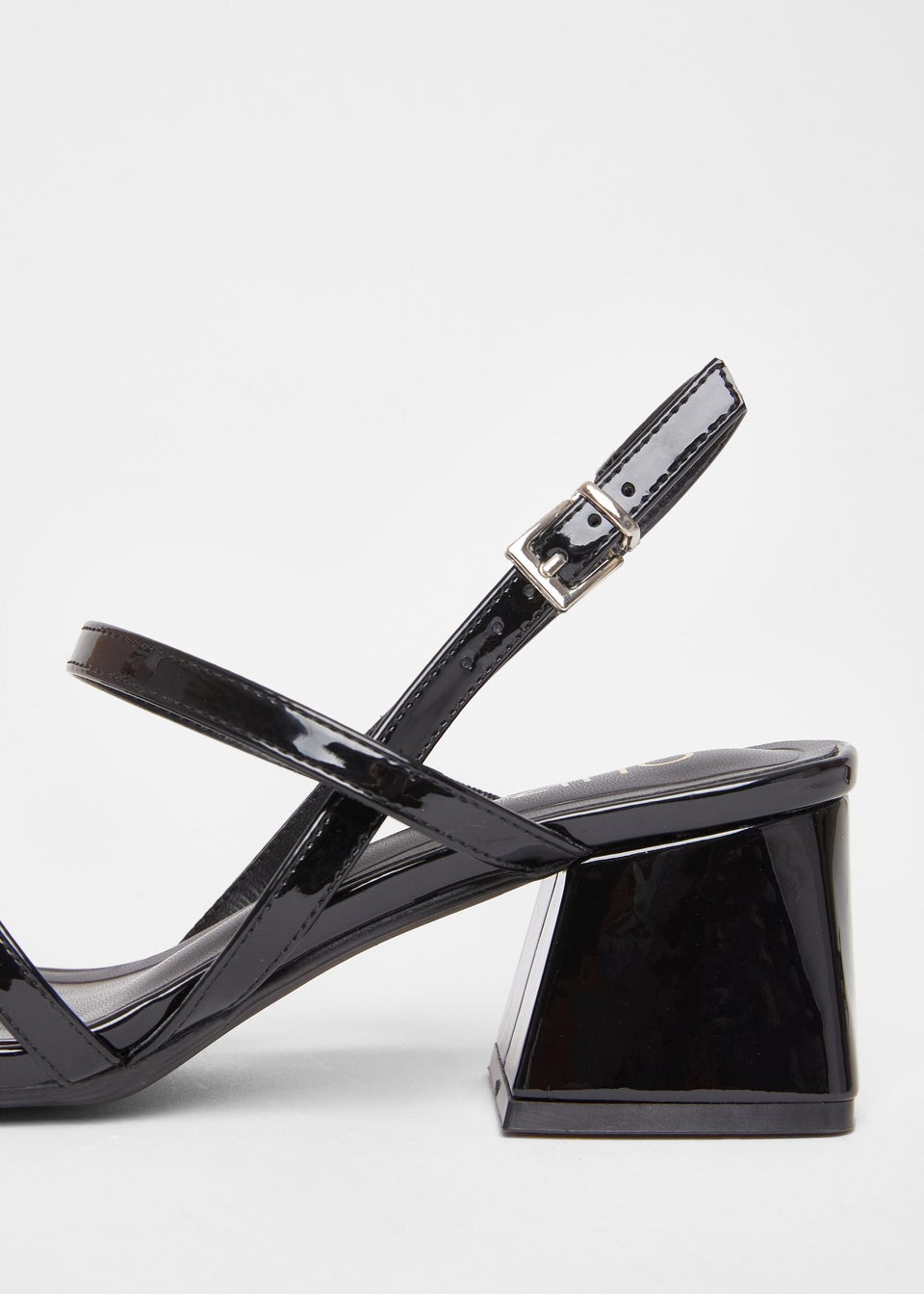 Quiz Black Wide Fit Heeled Sandals