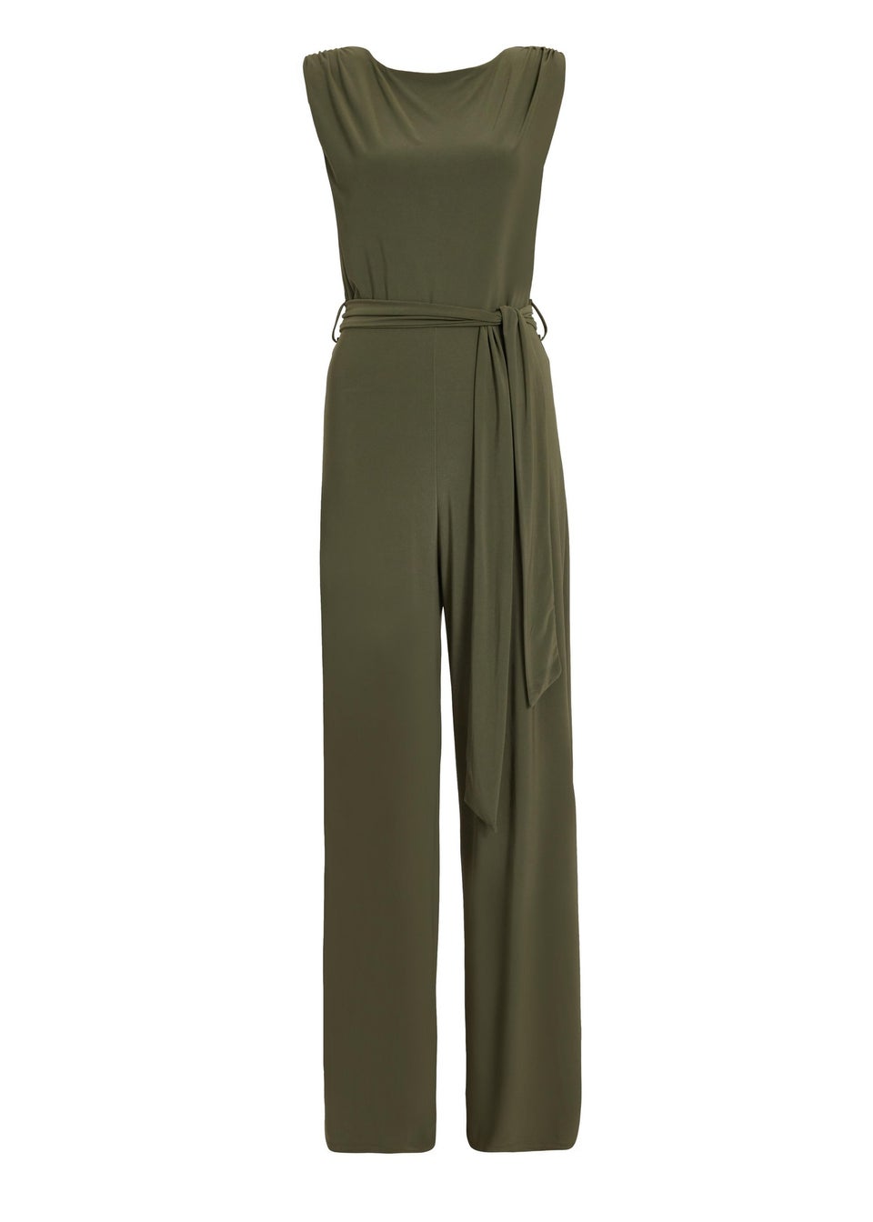 Quiz Khaki Tie Waist Jumpsuit