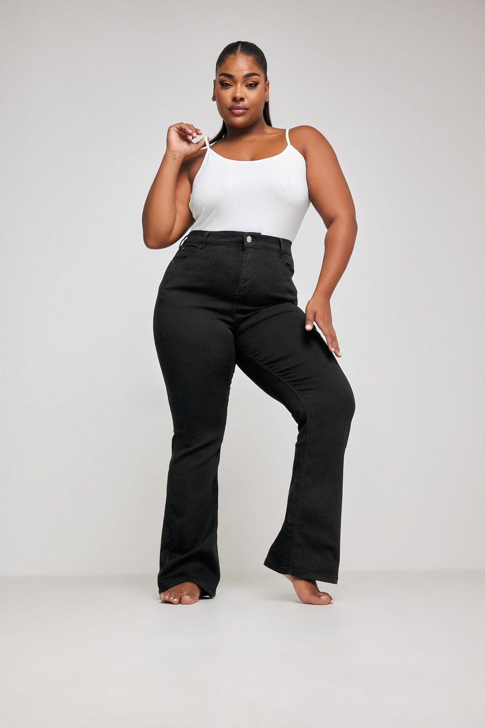 Yours Curve Black Bootcut Stretch ISLA Jeans