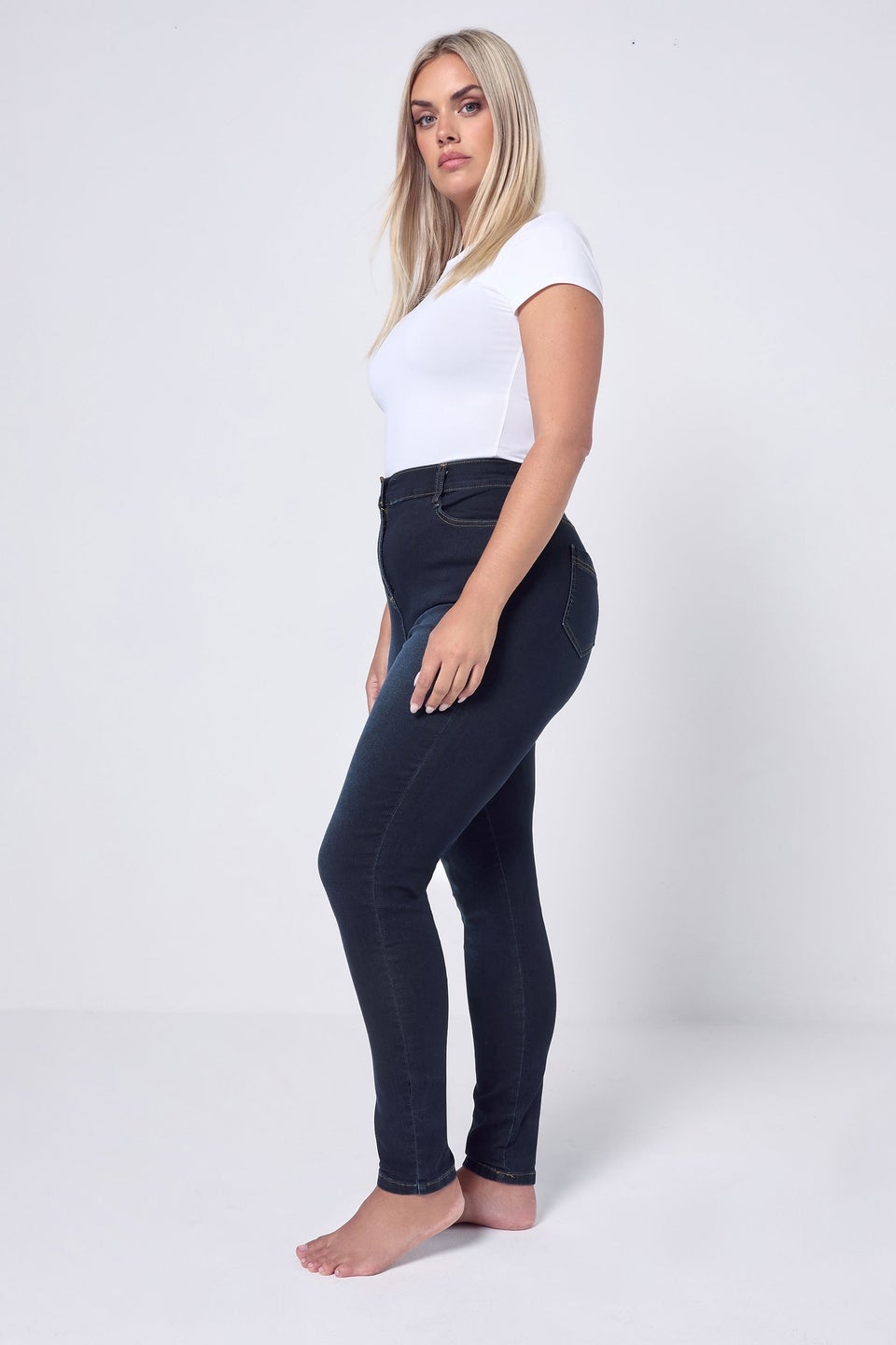 Yours Curve Dark Indigo Blue Skinny Stretch Ava Jeans