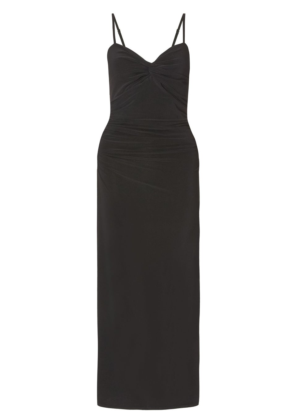 Quiz Black Knot Detail Midaxi Dress