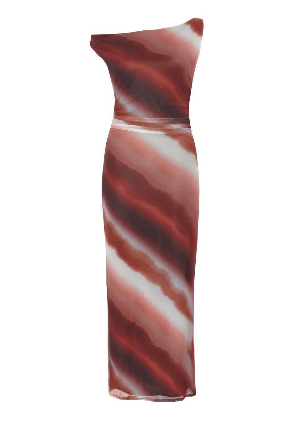 Quiz Brown Mesh Ombre Midaxi Dress