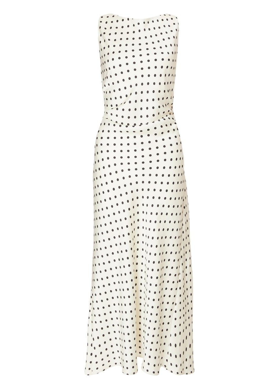 Quiz Cream Satin Polka Dot Midaxi Dress