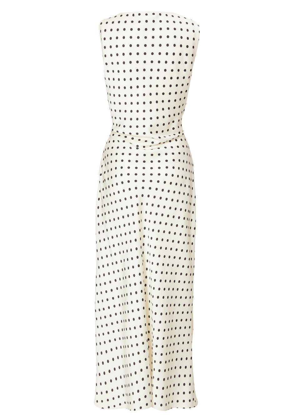 Quiz Cream Satin Polka Dot Midaxi Dress